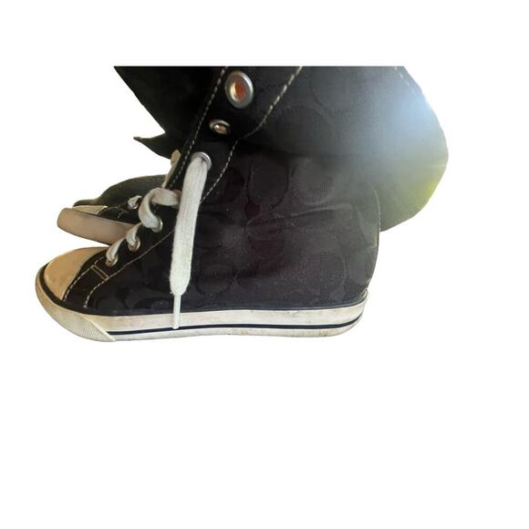 Coach Shoes Women 5 M Leopard Fold Over Signature Logo Athletic High Top Sneaker - Picture 5 of 10